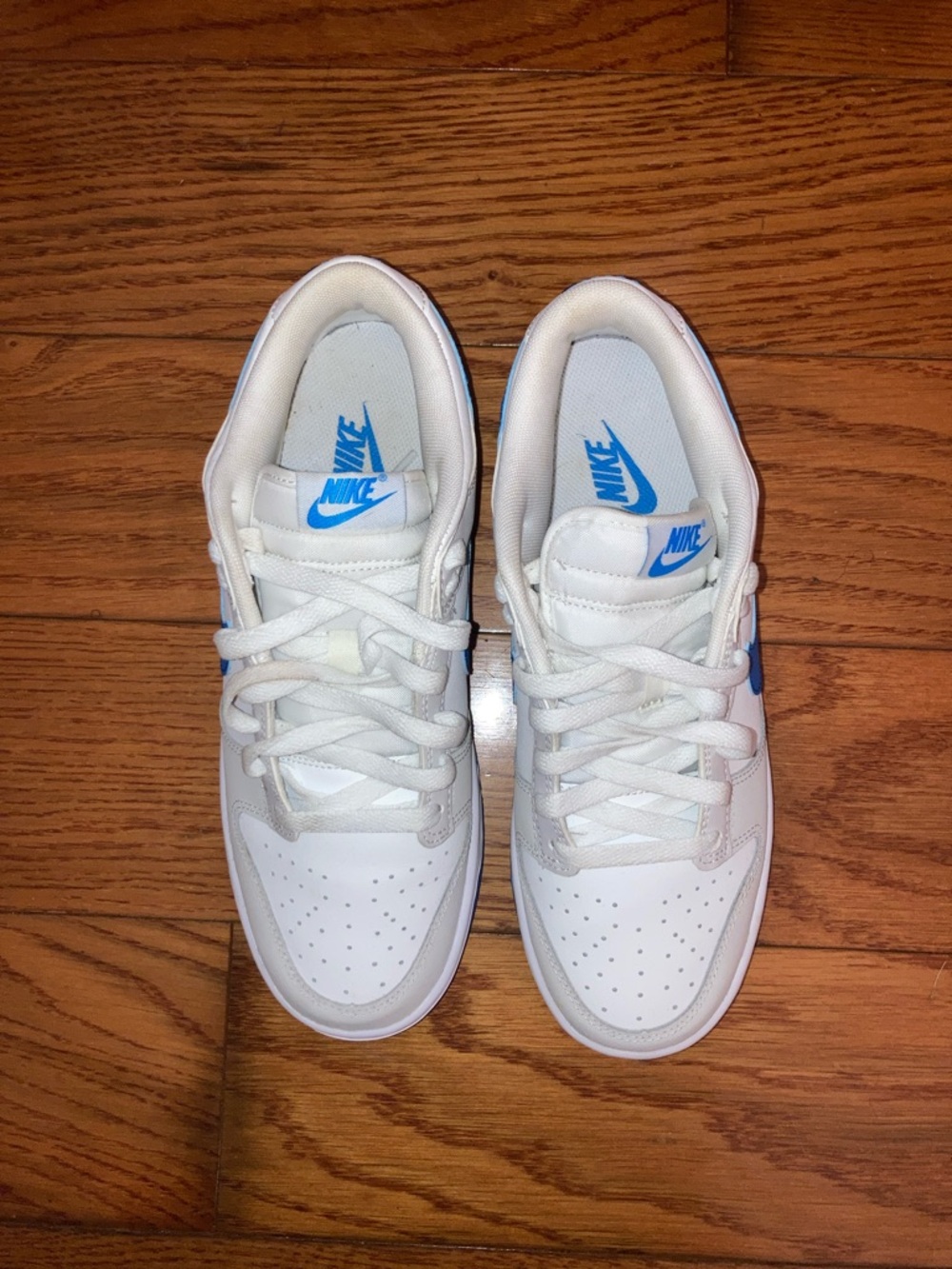 Nike Men White Sneakers with Blue Swoosh